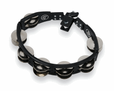 LP LP160 Cyclops Mounted Tambourine - Black with Steel Jingles Cyclops Mounted