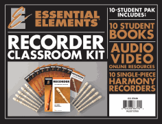 Essential Elements for Recorder Classroom Kit Includes 10 Student Books Online Audio and 10 Recorders