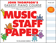 John Thompson's Easiest Piano Course – Music Staff Paper Wide-Staff Manuscript Paper in Color