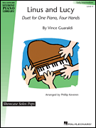Linus and Lucy Early Intermediate Level 4 Showcase Solos Pop Duet for One Piano,