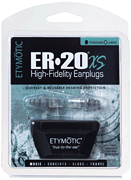 ER•20XS High-Fidelity Earplugs Standard Size Clear