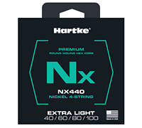 NX 4-String Extra Light Bass Strings Premium Nickel Bass Guitar Strings, NX440