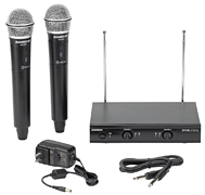 Stage 200 – Group B Dual-Channel Handheld VHF Wireless System<br><br>2 Q6 Dynamic Mics