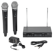 Stage 200 – Group C Dual-Channel Handheld VHF Wireless System<br><br>2 Q6 Dynamic Mics