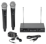 Stage 200 – Group D Dual-Channel Handheld VHF Wireless System<br><br>2 Q6 Dynamic Mics