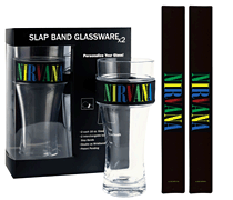 Nirvana 2-Pack Slap Band Pint Size Glassware – Multi Color Logo Black Band/ Multi Color