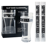 Lynyrd Skynyrd 2-Pack Slap Band Pint Size Glassware – Southern Rock White Band/ Black