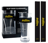 Sublime 2-Pack Slap Band Pint Size Glassware Black Band/ Yellow