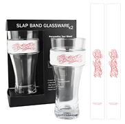 Aerosmith 2 Pack: Slap Band & Pint Size Glassware White Slap Band with Red Logo