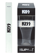 KISS Slap Band Single Pint Glassware White Band/ Black Logo