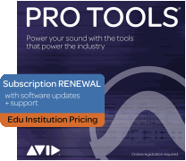 Pro Tools – 1-Year Subscription Renewal Institutional Edition – 1-Year Subscription License with Software Updates + Support
