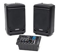 Expedition XP300 300-Watt 6″ Portable PA Stereo 2-Way Monitors with Removable 6-Channel Mixer & Bluetooth