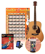Chordbuddy Holiday Learning Pack with Acoustic Guitar Includes Carlo Robelli Acoustic Dreadnought Guitar