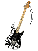 Eddie Van Halen – “Franky” (White/Black) 6″ Holiday Ornament Artist Approved Miniature Guitar Replica