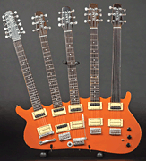 Rick Nielsen™ 5-Neck Orange Monster Model Miniature Guitar Replica Collectible