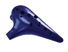 12-Hole Plastic Tenor Ocarina in C Major Deep Blue