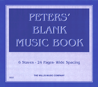 Peters' Blank Music Book (Blue)