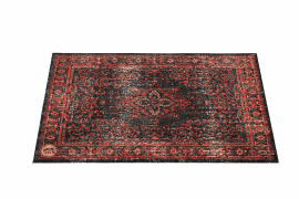 Vintage Persian Style Stage Rug Black Red 4.26' X 3'