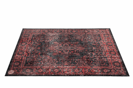 Vintage Persian Style Stage Rug Black Red 6' x 5.25'