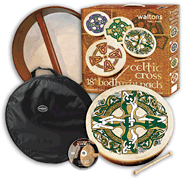 Celtic Cross Bodhrán 18″ Bodhrán Gift Pack
