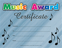 Music Award Certificate