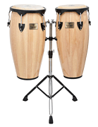 Supremo Series Natural 10″ and 11″ Congas with Black Hardware