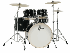 Gretsch Energy 5-Piece Kit with Full Hardware Package & Paiste Cymbals Black