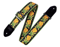 Product Cover for Woven Cotton Guitar Strap – Yellow Rosa Print Series – 2″ Wide Levys Straps Fretted Instrument Accessories by Hal Leonard