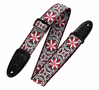 Product Cover for '60s Hootenanny Jacquard Weave Guitar Strap – Floral Red Print Series – 2″ Wide Levys Straps Fretted Instrument Accessories by Hal Leonard