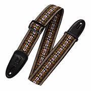 Product Cover for '60s Hootenanny Jacquard Weave Guitar Strap – Brown, Black & Yellow