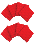 Eight Pack of 2″-Thick Acoustic Foam Pyramid Panels 12″x12″ Red