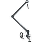Professional Desktop Broadcast/Podcast Microphone Boom Stand with On-Air Indicator