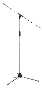Rok-it Tubular Microphone Stand With Fixed Boom Included. Tripod Design For Compact Sto