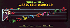 Freddie the Frog and the Bass Clef Monster Poster