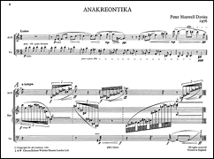 Product Cover for Peter Maxwell Davies: Anakreontika (Performing Score)  Music Sales America  by Hal Leonard