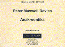 Product Cover for Peter Maxwell Davies: Anakreontika (Parts)  Music Sales America  by Hal Leonard