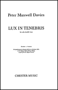 Product Cover for Peter Maxwell Davies: Lux In Tenebris  Music Sales America  by Hal Leonard