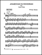 Cover for Philip Glass: Arabesque In Memoriam (Solo Flute) : Music Sales America by Hal Leonard