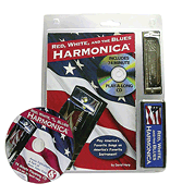 Red, White, and the Blues Harmonica Book/ CD/ Harmonica Pack