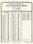 Vocalise-Etude pour Voix Elevees for High Voice and Piano
