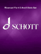 Ricercari For 4 3 And 5 Solo Set