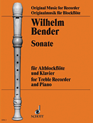 Cover for Sonata for Alto Recorder and Piano : Schott by Hal Leonard