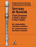 Cover for Sonatas 2 Alto Rec/bc : Schott by Hal Leonard