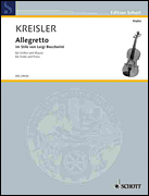 Cover for Kreisler Cm8 Allegretto Boccherini Vln : Schott by Hal Leonard