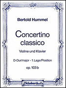 Concertino Classico in D Major Op. 103b for Violin and Strings