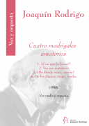Cuatro Madrigales Amatorios Medium Voice and Orchestra<br><br>Score