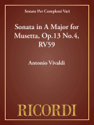 Sonata in A Major for Musetta, Op.13 No.4, RV59 Score