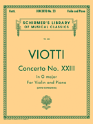 Concerto No. 23 in G Major Schirmer Library of Classics Volume 444<br><br>Score and Parts
