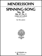 Spinning Song, Op. 67, No.34 Piano Solo