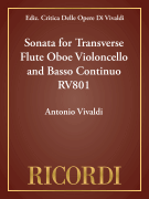 Sonata for Transverse Flute Oboe Violoncello and Basso Continuo RV801 Critical Edition Score